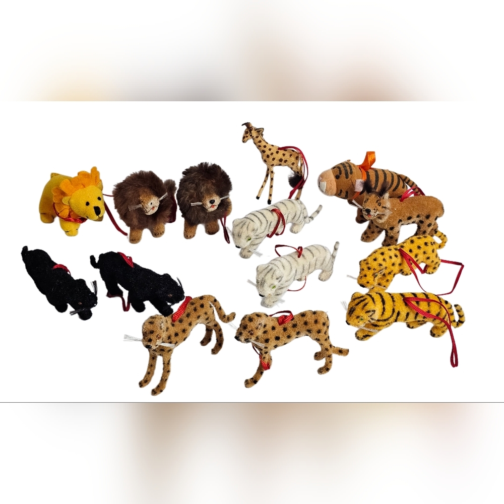 Wagner W. Germany Animal Lot 14 Cheetah Lion Giraffe Panther Tiger Lynx Ornament